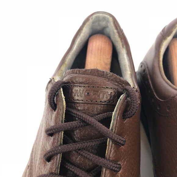 Ashworth Mens Golf Shoes W/ Spikes Sz. 9.5 Brown - Picture 4 of 8